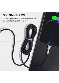 Cáp sạc nhanh PD20W truyền dữ liệu Baseus Metal Data Type-C sang iPhone ( 2 size ) - Hàng chính hãng