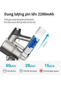 Máy hút bụi không dây Lock&lock ENV356GRY đa năng cầm tay 3 trong 1 (lau sàn, hút bụi, hút bụi giường nệm), động cơ BLDC (350W) - Hàng chính hãng