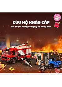 Đồ chơi lắp ráp xếp hình Qman 12022 - Cứu hoả trạm xăng nhiên liệu (275 chi tiết) - Dành cho bé từ 6 tuổi
