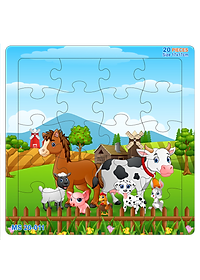 05 bộ tranh xếp hình 20 mảnh size 17x17cm – đồ chơi trí tuệ cho bé từ 2 tuổi – Combo Động vật dễ thương 2