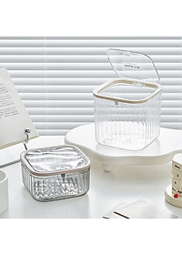 Hộp đựng bông tẩy trang , dụng cụ trang điểm , đồ dùng văn phòng..vv để bàn size 15.1*15.1*8.3 cm - Hàng chính hãng