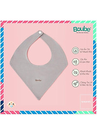 Khăn yếm tam giác đeo cổ có cúc bấm cho em bé sơ sinh, trẻ nhỏ Boube nhiều màu, vải sợi tre Bamboo thông minh, thoải mái