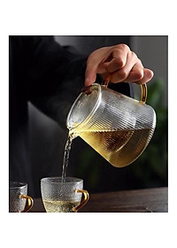 Ấm thuỷ tinh lõi lọc quai vàng Hongli 500- 800ml - Hàng chính hãng
