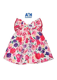 Đầm bé gái họa tiết Hoa hồng nơ đỏ voan thêu - AICDBGXPDSMA - AIN Closet
