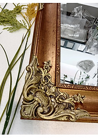 Gương soi Kibath khung màu vàng đồng kT 60x80 cm, KB-134