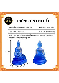 Tượng phật dược sư lưu ly xanh dương đồ thờ cúng, tượng phật để ô tô Diệu Tâm mẫu 2