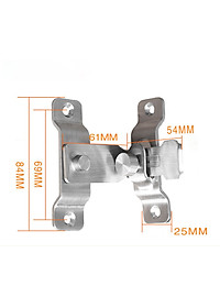 Chốt Khóa Cài Cửa Góc Vuông 90 Độ KUNBE Bằng Thép Không Gỉ, Then Cửa Dạng Chữ L Có Chốt Cố Định Thanh Gạt Loại To An Toàn, Chắc Chắn