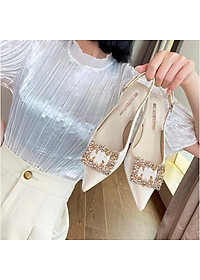 Giày Sandal Sục Bít Mũi Cao Gót Nữ 5 Phân Hàng Xịn Siêu Đẹp - MS 036