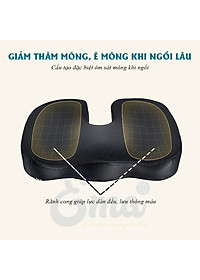 Nệm ngồi văn phòng chống thâm mông, xệ mông, đau xương cụt Ema cho dân văn phòng, lái xe, sinh viên, học sinh