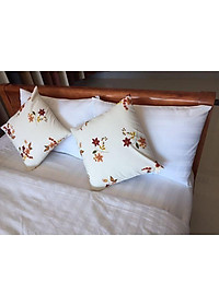 Áo Gối cotton trắng sọc 3 phân 40x60cm, 50x70cm, 35x105cm