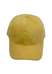 Nón kết nhung YES YOU CAN, chất liệu vải mềm mượt, kiểu dáng thời trang cá tính, có khóa tăng giảm size - Hạnh Dương - Vàng