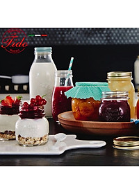 Chai thủy tinh Quattro 1L – Nắp vặn kín hơi, đựng nước ép – sinh tố – Bormioli Rocco, Nhập khẩu Ý