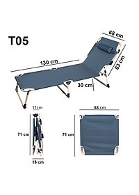 Ghế xếp thành giường, Vải lưới thoáng khí, Khung kim loại sơn tĩnh điện bền bỉ - NIKITA