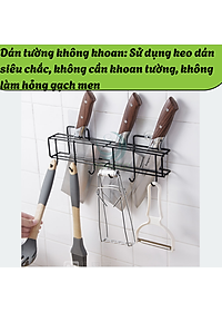 Giá treo dao kéo và dụng cụ nhà bếp dán tường không khoan- Kệ treo đồ nhà bếp đa năng chống rỉ sét - Kệ dán tường treo dao muỗng tiện lợi- Giá đỡ dụng cụ bếp bằng kim loại sơn tĩnh điện- Kệ nhà bếp treo tường chịu lực cao