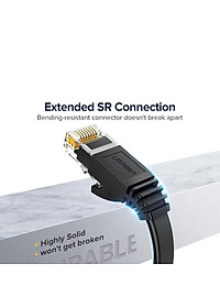 Ugreen UG50182NW102TK 30M cáp mạng dẹt Cat6 26AWG CCA Gigabit UTP LAN màu đen - HÀNG CHÍNH HÃNG