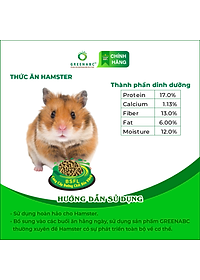 Thức ăn Hamster GREENABC – Bổ sung Protein - Canxi - Lipid giúp Hamster ăn ngon, giảm căng thẳng, long mượt, tăng đề kháng - Hộp 10g và 480g