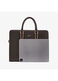 Cặp Da Nam Công Sở Túi Xách GENCE CTS08 Da Bò Cao Cấp Màu Nâu Có Dây Đeo Vai