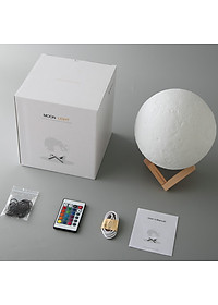Đèn ngủ mặt trăng moon light 3d 16 màu điều khiển từ xa