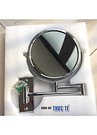Gương trang điểm phóng đại 3 lần, xoay 360 độ, 2 mặt siêu nét, treo tường phòng tắm, phòng ngủ, Khách sạn, resort, Inox SUS 304, Size 15cm, 18cm, 20cm, Minh House