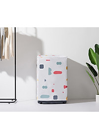 Vỏ Bọc Máy Giặt Áo Trùm Máy Giặt PVC Chống Nước Chống Bụi Cửa Trên, Cửa Đứng Họa Tiết Hình Khối