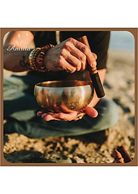 Dùi chuông xoay Nepal - Dùi gỗ bọc da cao cấp - singing bowl - Chùi gỗ đánh chuông xoay - mõ gỗ tụng kinh - Amrita