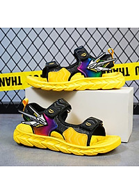 Sandal bé trai Robot chiến binh màu vàng năng động và cá tính cho trẻ em 4 - 12 tuổi đế siêu nhẹ chống trơn cao cấp ST62