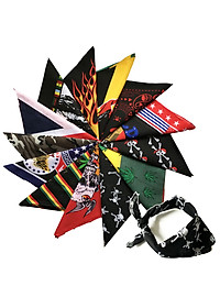 Bộ sưu tập khăn vuông cotton bandana turban XO Vintage BDN01 54x54cm - BDN01.8 Xanh đen