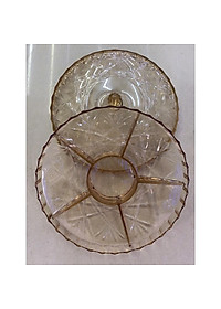 Khay đựng mứt tết  bằng nhựa trong Acrylic màu vàng