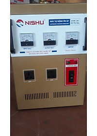 ỔN ÁP NISHU  7.5KW GIẢI 50-250V THM CÓ 3 ĐỒNG HỒ VÀ 2 Ổ CẮM