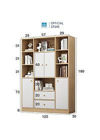 Tủ Sách Siêu Lớn Nhiều Ngăn Hiện Đại SIB Decor KSG46