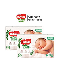 Combo 2 Tã/Bỉm dán sơ sinh Huggies Platinum NatureMade S82/NB60