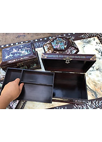 Tráp gụ hình chữ nhật khảm đẹp 30x20cm