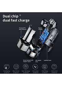 Tẩu củ sạc nhanh đa năng dành cho xe hơi / ô tô 2 cổng USB hiệu Baseus Dual-USB (45W - 6A, Công nghệ sạc nhanh Quick Charge 3.0 / Quick Chagre 4.0, 2 cổng USB Car Charger) - hàng chính hãng