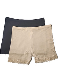 Combo 4 Quần mặc trong váy chất cotton siêu mịn 2 màu đen và 2 màu be