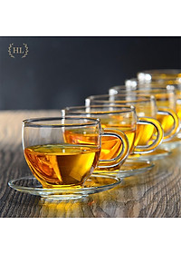 SET ẤM TRÀ THỦY TINH HOA CÚC | BỘ ẤM TRÀ HOA CÚC FULL SET BAO GỒM ẤM - BẾP - CHÉN - ĐĨA KÊ THẮP NẾN SANG CHẢNH