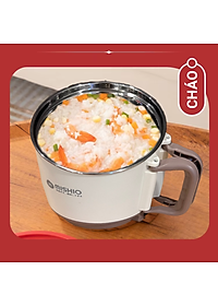 Nồi Lẩu Điện Mini 1.5L Mishio MK392 600W lòng nồi inox 304 không gỉ sét - hàng chính hãng