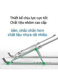 Giá Đỡ Laptop Bằng Hợp Kim Nhôm Chắc Chắn Hỗ Trợ Tản Nhiệt, Có Thể Gấp Gọn, Chỉnh Độ Cao Theo Nhu Cầu Sử Dụng GD02 Hàng Chính Hãng