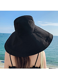 Mũ đẹp đi biển nón rộng vành chống nắng đội 2 mặt gấp gọn chống tia UV vành to thời trang Korea Chất liệu vải cotton 2 mặt thoáng mát  dona23062001