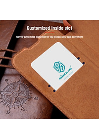 Bao Da Cao Cấp Da Thật Dành cho iPhone 13 Pro Max Chính Hãng Nillkin Qin  Có Ngăn Đựng Thẻ - Hàng Chính Hãng