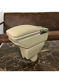 Hộp Tỳ Tay Vios 2020- 2021 Bọc Da Cao Cấp Đen Và Kem