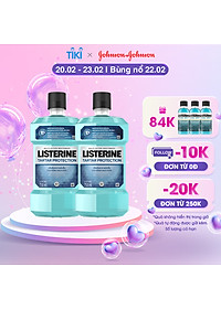 Bộ 2 Chai Nước súc miệng ngăn ngừa mảng bám Listerine Tartar Protection 750mlx2