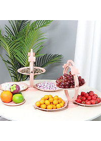 Khay Đĩa Mứt Gấp Gọn Để Bàn - Tích Hợp 3 đĩa Đựng Hoa Quả, Bánh Kẹo, Mứt Tết - Chất Liệu Nhựa ABS Cao Cấp  Chính Hãng MINIIN- Giao Màu Ngẫu Nhiên