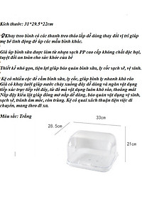 Khay úp bình sữa có nắp đậy màu trắng Kích thước: 31*29.5*22cm