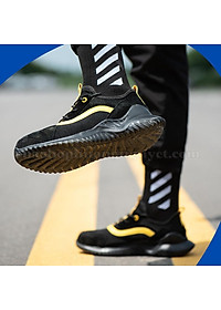 Giày bảo hộ lao động JB905 dáng thể thao siêu nhẹ màu vàng đen ,có mũi thép chống va đập, đế lót thép chống đâm xuyên