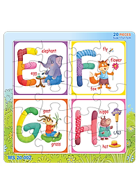 07 bộ tranh xếp hình 20 mảnh size 17x17cm – đồ chơi trí tuệ cho bé từ 2 tuổi – Combo The Alphabet