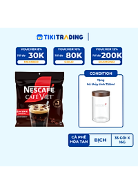 [Tặng Hũ Thủy Tinh NESCAFÉ (Tet 26) NESCAFE] Cà phê Hòa tan NESCAFÉ CAFÉ VIỆT 35 + 3  gói Vị Mạnh đặc trưng