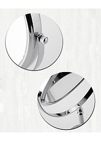 Gương trang điểm phóng đại 3 lần, xoay 360 độ, 2 mặt siêu nét, để bàn, Inox 304, Size 18cm, 20cm, Minh House G31