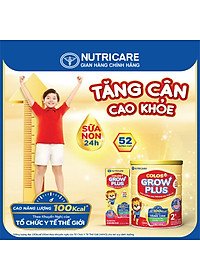 [Mua 11 lốc tặng 1] Sữa nước pha sẵn Nutricare Colos 24h Grow Plus phát triển toàn diện (110ml)