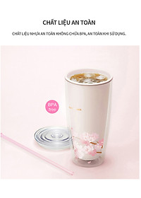 Ly Nhựa 2 Lớp LocknLock Double Wall Cold Cup Cherry Blossom 750ml HAP509