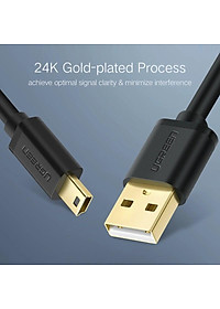 Ugreen UG10353US132TK 0.25M màu Đen Cáp sạc truyền dữ liệu USB 2.0 sang MINI USB đầu mạ vàng - HÀNG CHÍNH HÃNG